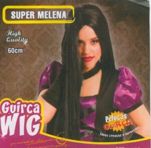 Peluca 60 cm Larga Negra - Pelucas-Barbas-Bigotes