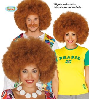 Peluca Afro Castaña - Complementos