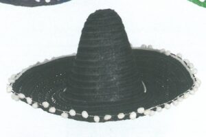 Sombrero Mejicano Paja Negro 45-50 Cm - Complementos